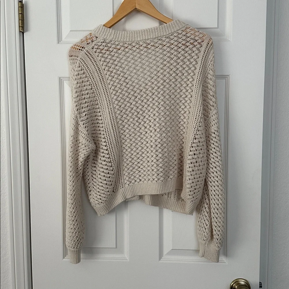 Women's Cream Knit Cardigan Sweater - Picture 2 of 2